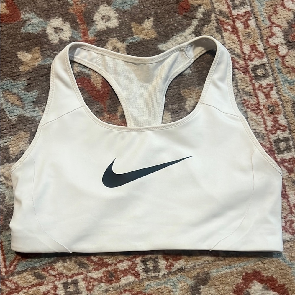 Nike White Sports Bra Racerback Design